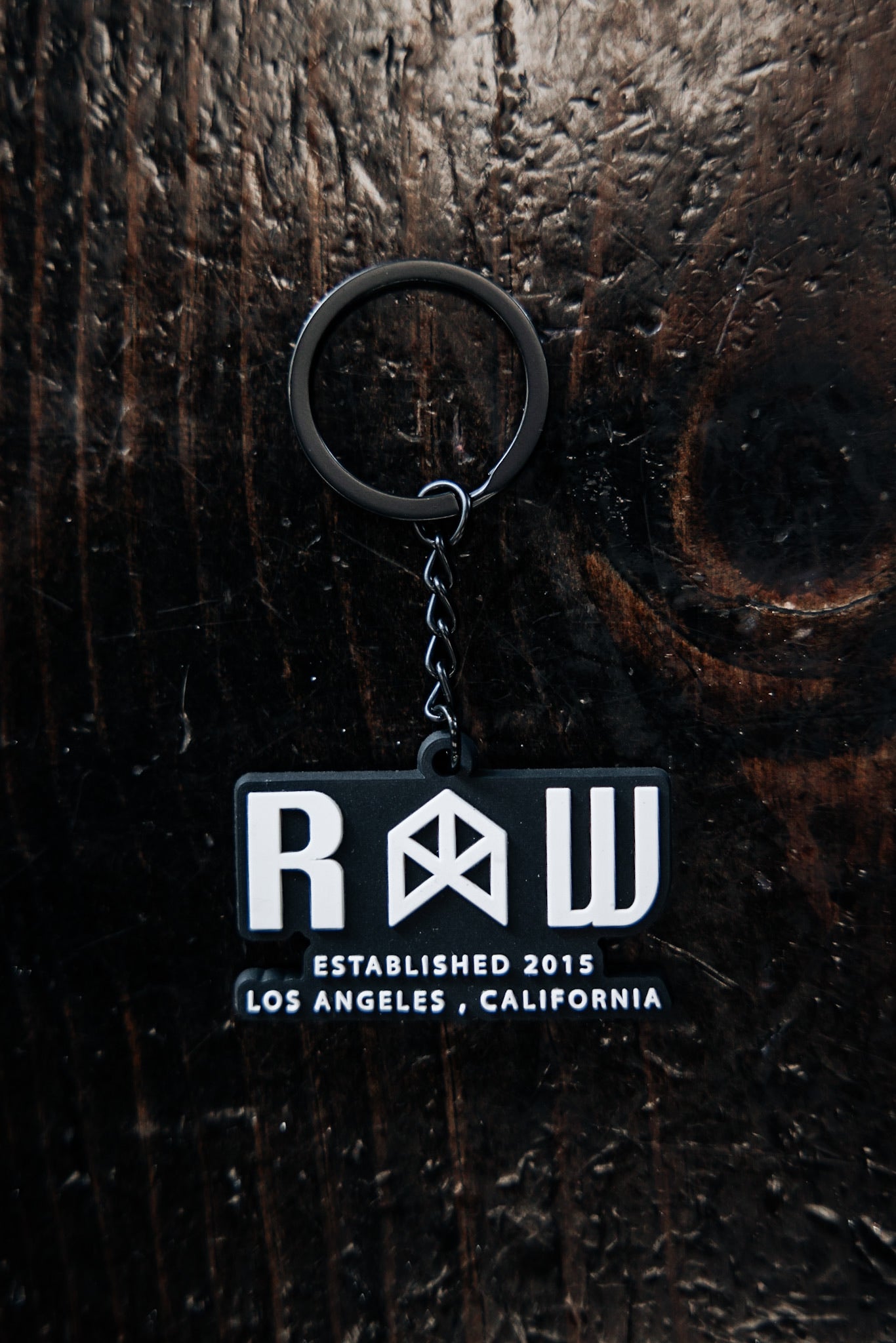 Rawgear Los Angeles Rubber Keychain - Black/White - RG924